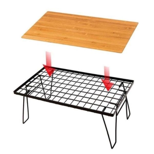 쿨샵  캠핑용 테이블 우드상판 철제 접이식 테이블 W99E6FD