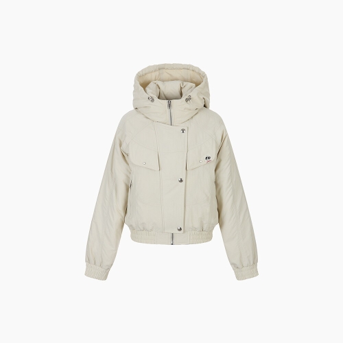 에고이스트 여성 후드 포인트 블루종 구스 숏점퍼  ES1TD100