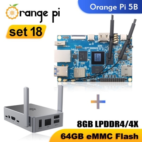 오렌지  파이 5B 메탈 쉘 싱글 보드 컴퓨터 E C 와이파이 BT 개발 데비안 우분투 OS 실행 8GB 램 RK3358