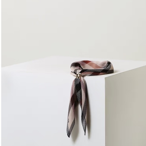 닥스 여성 체크 플리츠 스카프 링 세트 DCSC6E310W2