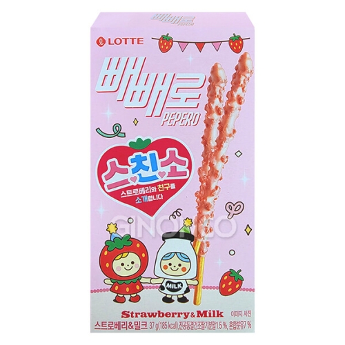 롯데제과  스친소 빼빼로 스트로베리 밀크 37g