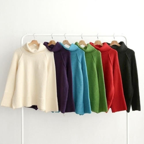 옷자락 다잇템 여성 FW 클래식 폴라넥 스웨터 박스 루즈핏_23994948_5888