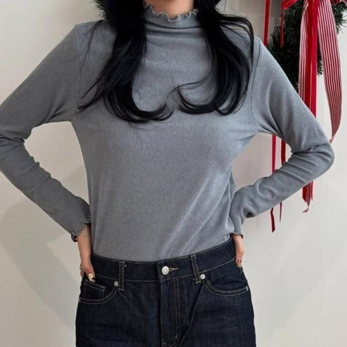 아이우먼 오버로크주름넥티셔츠 YPV922M512 빅사이즈