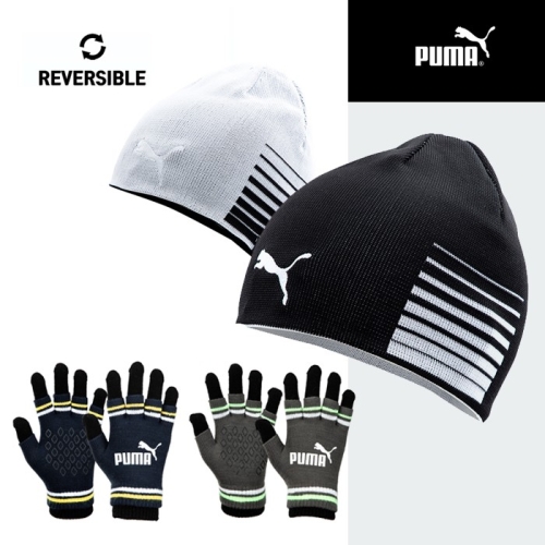 푸마  겨울 장갑 양면 비니 세트스포츠 방한 세트 1500253