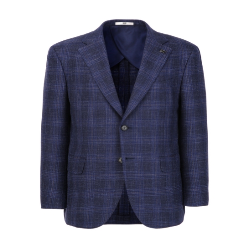 닥스 남성 네이비 울실크린넨 글렌체크 자켓_DMJA6A001N2