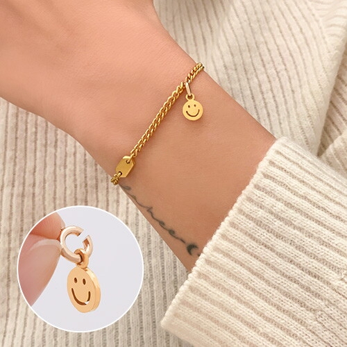 혼골드모아 골드모아 [심플 스틱 체인지 아이콘] 팔찌 3.75g