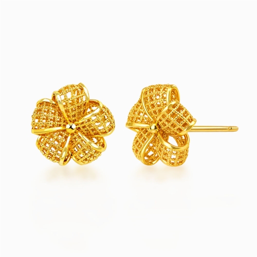 한국금다이아몬드  루에트 플라워 귀걸이 2.19g