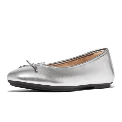 핏플랍 여성 델리카토 리본 소프트 메탈릭 레더 발레리나 플랫슈즈_FT59K2M112