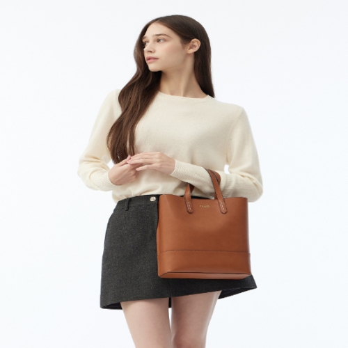 헤지스 액세서리 여성 WIBA5E403W2 스테디셀러 브라운 로고프린트 가죽