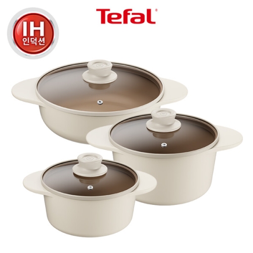 테팔  인덕션 주물 아이콘 오트밀크 냄비 3종 (양수18,20+전골24)