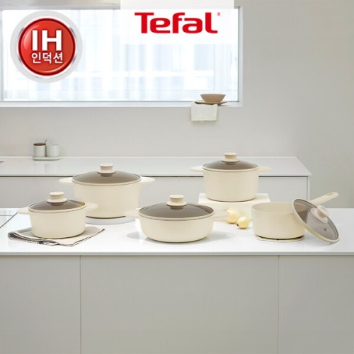 테팔  인덕션 주물 아이콘 오트밀크 냄비 3종 (양수20+곰솥24+전골24)