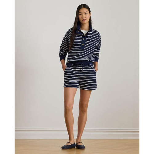 폴로랄프로렌 여성 스트라이프 프렌치 테리 드로코드 쇼트 WMLRSHOS7620089410
