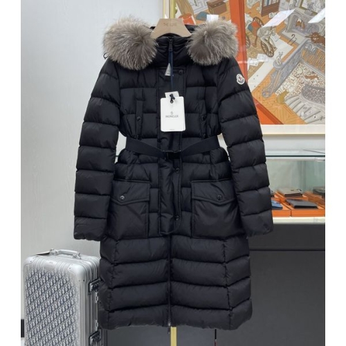 몽클레르 KHLOE 클로에 폭스퍼 여성 다운 롱패딩 블랙 145447508