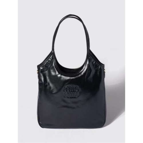 미우미우 아이비 레더 백 블랙 5BG311-2IEO-F0002