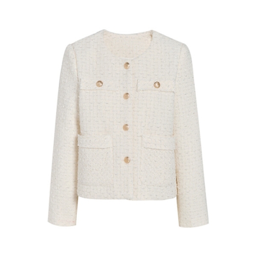 여성 골드 버튼 트위드 크롭 자켓 GS2N0JK211 이미지 141585745