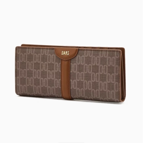 닥스 여성 세인트바넷 브라운 DD패턴 슬림 2단 장지갑 DCWA6E802W2