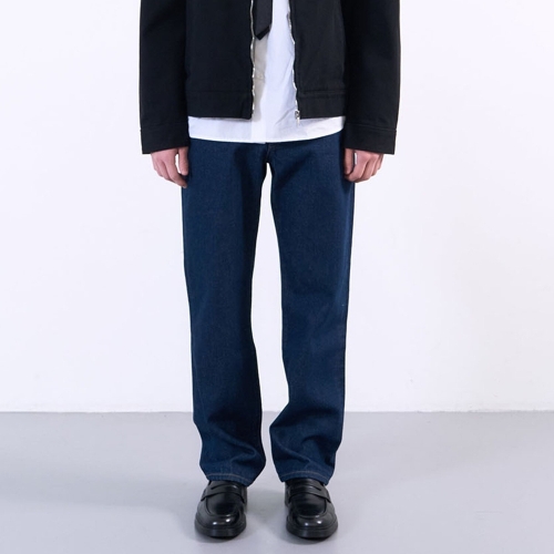 플랙진 남성 미니멀 스티즈 O09 스트레이트 생지 데님 팬츠 PJTI5SZO091