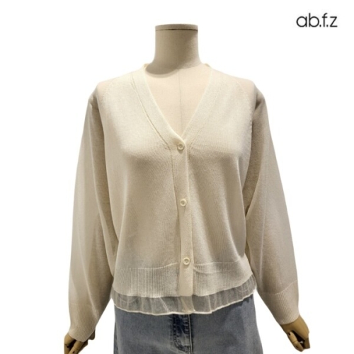 Ab.f.z 밑단 프릴 포인트 긴팔 써머 가디건 APZ2QY36F