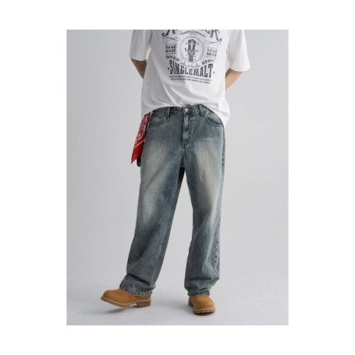 에잇세컨즈 8 Seconds 브러쉬드 세미와이드 데님 팬츠 블루 265821CPFP 302661