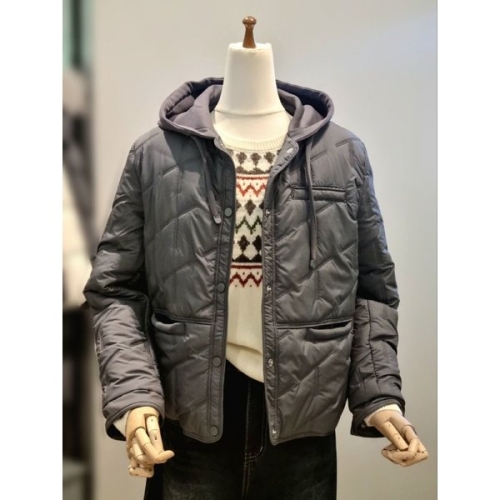 Ab.f.z 후드넥 퀼팅 하프 패딩 점퍼 ACZ4FFU1J