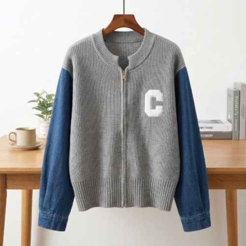 모아 데님 배색 니트자켓_NC4JP123