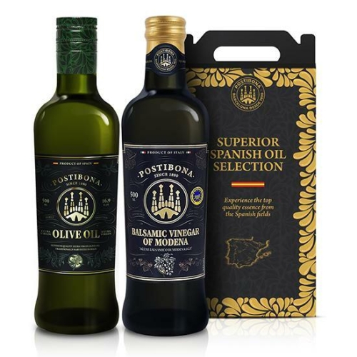 포스티보나 엑스트라버진 올리브유 500ml + 발사믹 식초 500ml 선물세트