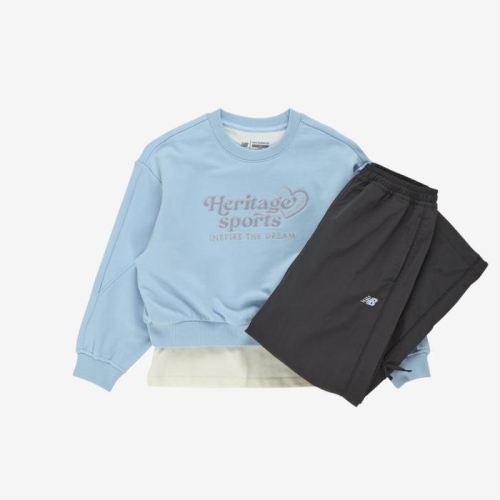 뉴발란스키즈 스웻 알로바 기모팬츠 셋업 (NK9YG1805G)