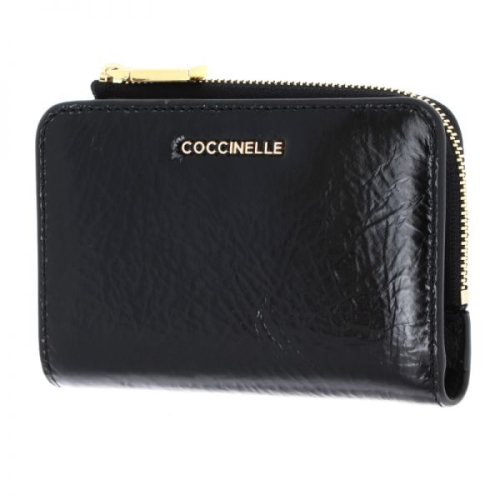 코치 넬레 Coccinelle 메탈릭 샤이니 링클드 지갑 누아르 월렛 485634