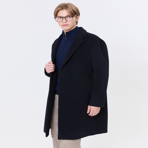 헤지스 남성 다크네이비 울캐시미어혼방 코트_WHCO4D561N3