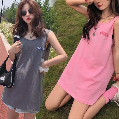 셀러허브 프로셀러 여성티셔츠 농구한게임 핑크 그레이 롱 민소매 나시 S16968471