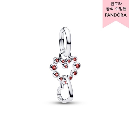 판도라  커넥티드 하트 & 레드 스톤즈 댕글 참 794435C01