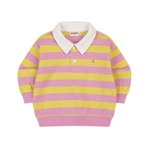 캉골키즈 베이비 저지 피케 스트라이프 카라 스웻셔츠 SA 0D03 핑크 BSACLT0D030PK