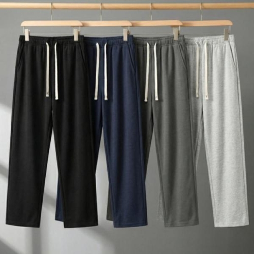 남성 봄 코튼 스판 세미와이드 슬랙스 밴딩 팬츠 바지 WFLO6AG