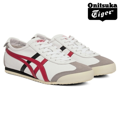 오니츠카타이거 멕시코 66 남녀공용 스니커즈 화이트 클래식레드 1183C1022 운동화