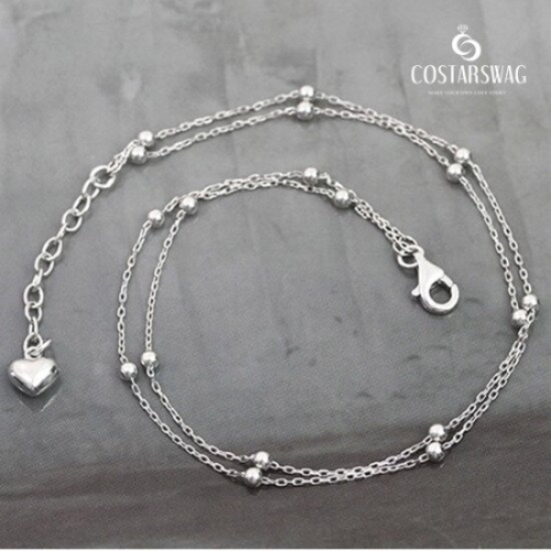 코스타스웨그  구슬체인 실버발찌 상품이미지