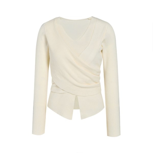 JJ지고트 브이넥 언밸런스 랩 니트 GS2N1PO251