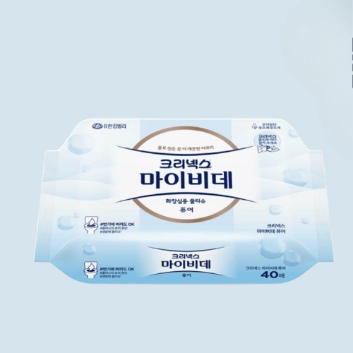 크리넥스 마이비데 퓨어 화장실용 물티슈 리필 40매