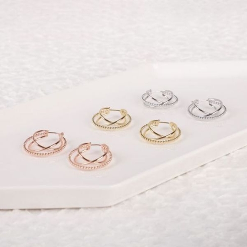 STAR  QPJ486D7 귀걸이 시후주얼리 쓰리써클 EB881E 로즈골드귀