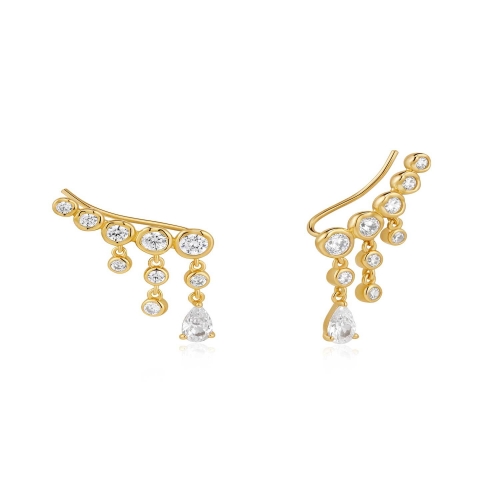 골드  몰튼 캐스케이드 925 실버 바 클라이머 귀걸이 E074-09G