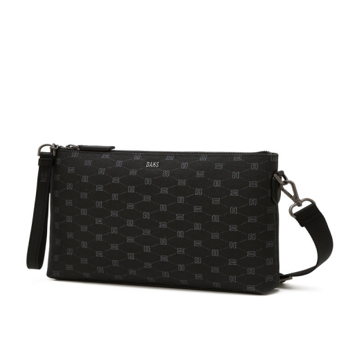 닥스 블랙 DD로고 가죽 클러치백_DBBA6E582BK