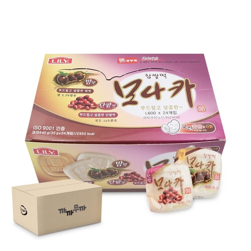 리리식품  찹쌀떡 모나카 밤맛 단팥맛 24개입 840g