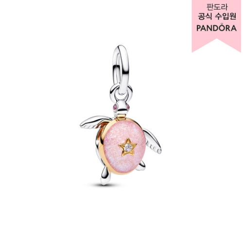 판도라  2026 핑크 씨 터틀 랩그로운 다이아몬드 댕글 참 764432C0