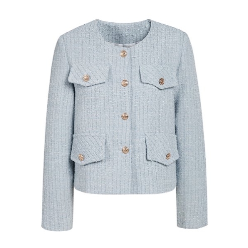 JJ지고트 여성 베이직 골드버튼 플랩 트위드자켓 GR2N0JK231