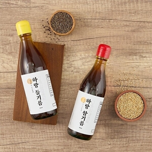 진솔 참기름 350ml 1병 + 들기름 350ml 1병 세트