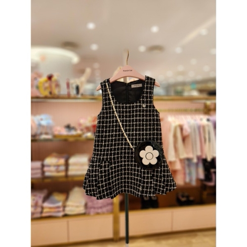 프렌치캣 5 블랙트위드점퍼스커 Q61DAO060