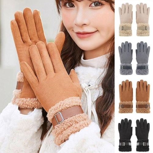 포인트 장갑 뽀글이 포근한 벨트 여성 기모 겨울 회사 WFLQ184