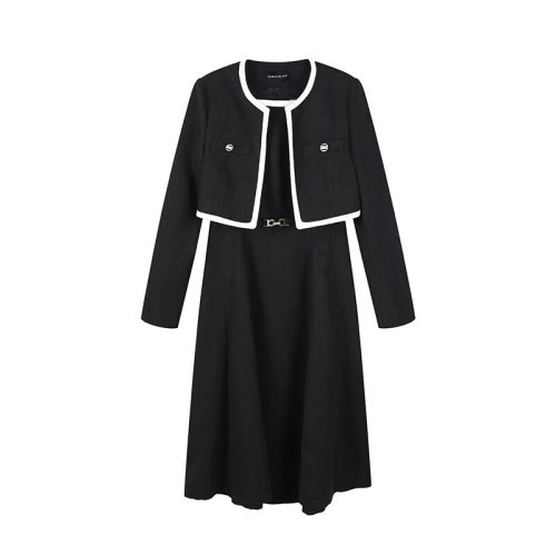 플라스틱아일랜드 여성 트위드 자켓+벨트슬리브리스 원피스 PS1WO201