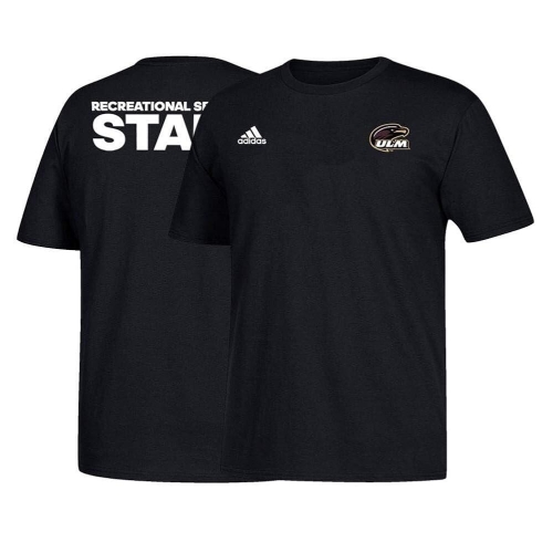 아디다스 Louisiana-Monroe Warhawks NCAA 남성용 Primary Rec Staff 그래픽 블랙 티셔츠 L _1..