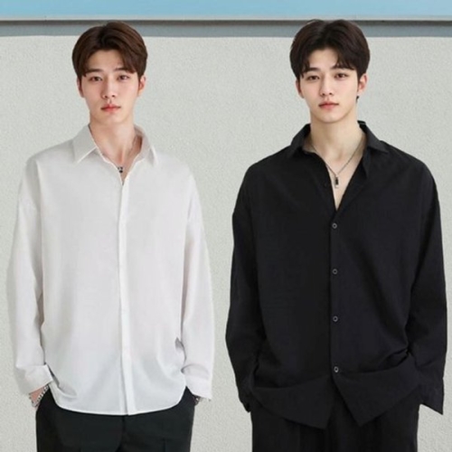 남성 2컬러 시크하고 한 오버핏 캐주얼 셔츠 남방 WFG5Q56