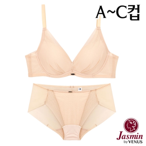자스민 by 저중심 셔링 헴 더블윙 브라팬티2종 JBA040 75A-90C